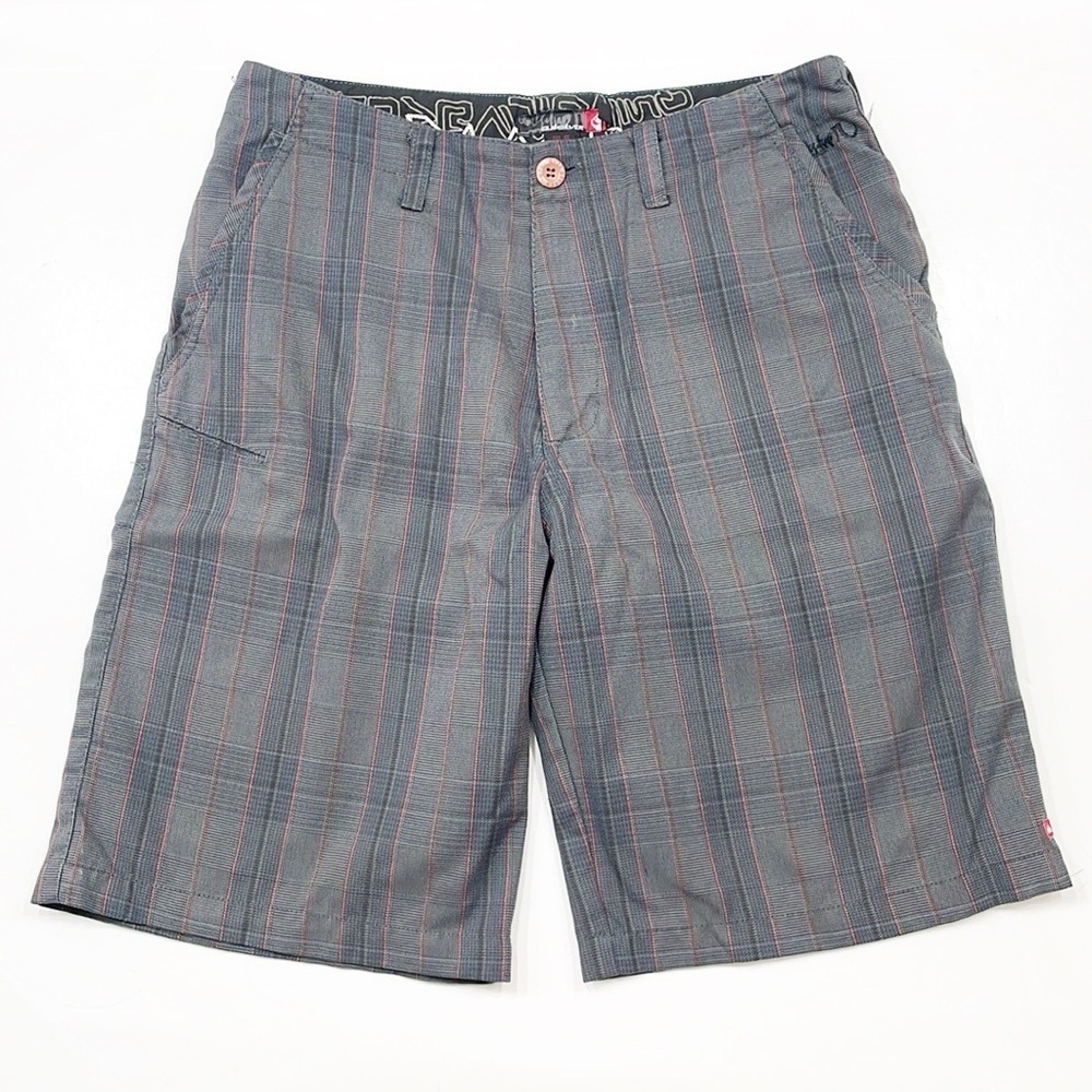 Quiksilver gray plaid shorts